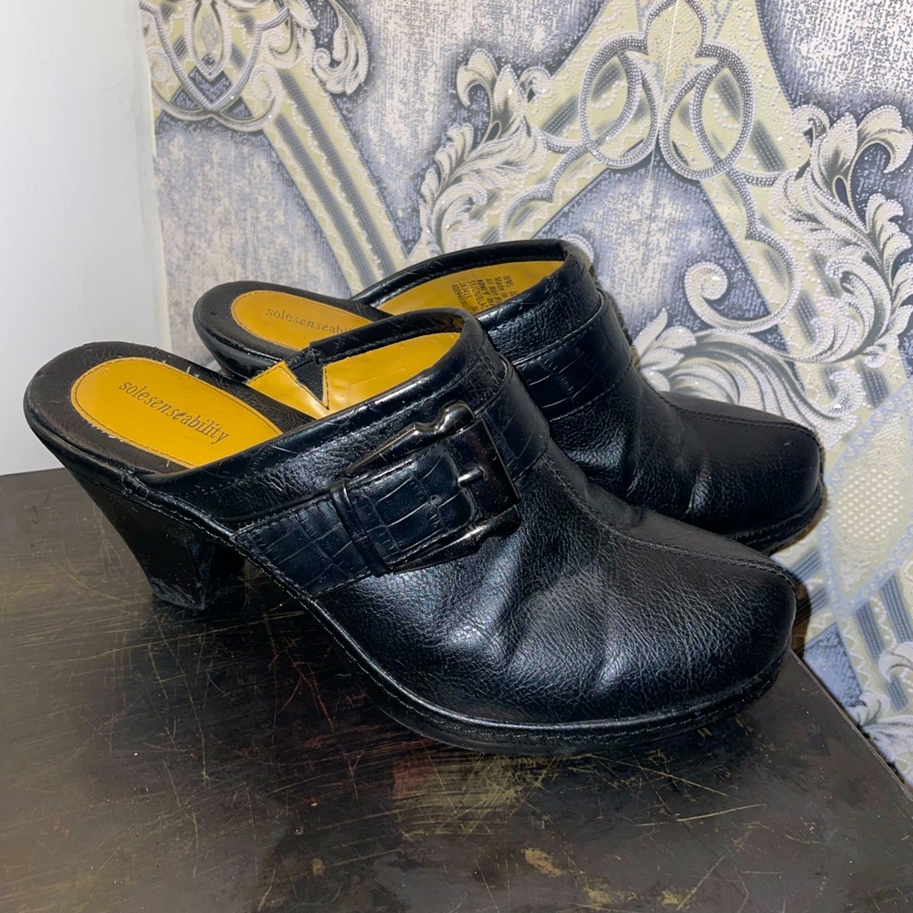 Sole SenseAbility Dress Mule Clogs Black size 10